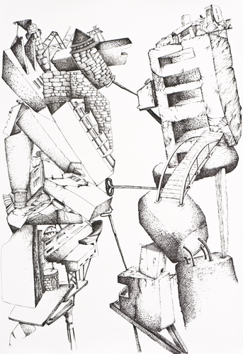 marker and ink brush on paper, 173x118cm